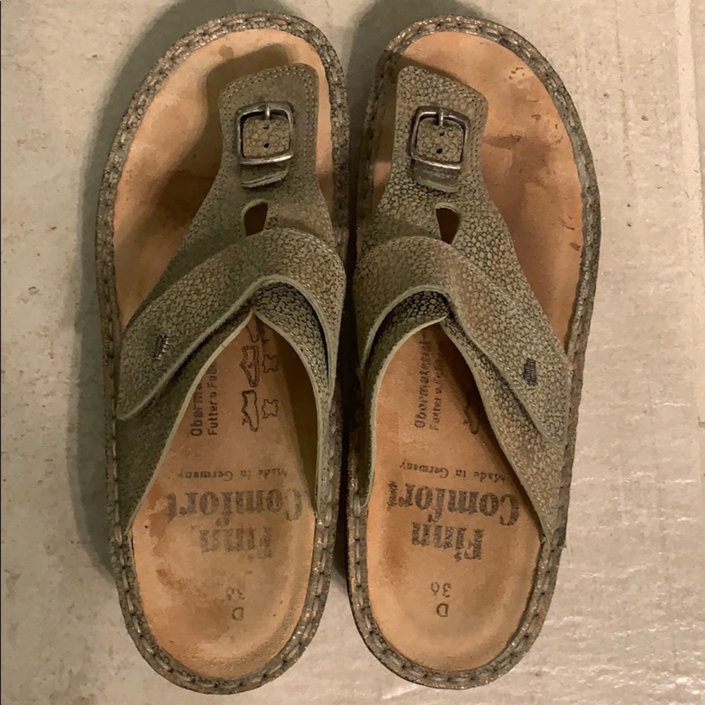 Finn Comfort Leather Thong Flip Flop Shoes (36)